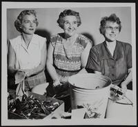 Fires - Plymouth Congregational Church - Cleanup (L to R) Mrs. Milton P Allen; Lucile Allison; Mrs. Bert Nash.
