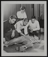 LHS play "The Incident at Carson Corners" (L to R) Tom Brand; Bob Carlson; Lorain Clark; John Pritchard; (on floor) Gene Dixon.