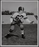 KU Football - Washington state players. A. Cougar Mascot Butch IV. B. Vaughn Hitchcock. C. Tom Gunnari. D. Bob Iverson. E. Gerald Brockey. F. Jim Hagerty.