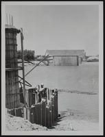 Kansas Turnpike - Piers for Fisher Memorial Bridge over Kansas River looking west, probably.