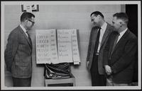 Lawrence City Election - Viewing Results (L to R) John Weatherwax; J. J. Wilson; Dr. Ted Kennedy.