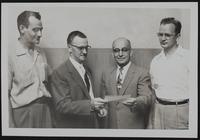 Salvation Army - check from Eagles for Building fund - (L to R) Paul Clark; Dale Kerr; Chris Kraft; Glenn Kappelman.