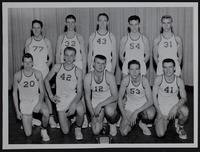 Baldwin High Basketball - To Class B State tournament (L to R) front row - Tom Kennedy; J. D. Brecheisen; Albert Johnston; Warren Willis