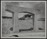 Kansas Turnpike - Construction of archways to carry turnpike over secondary roads west of Lawrence.