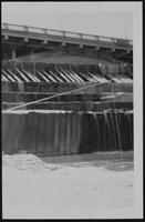 KS River - Fisherman Marvin Selichnow takes advantage of low water below dam.