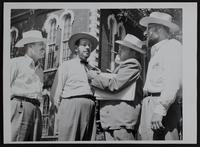 Oskaloosa Centennial - (L to R) Sheriff Adair Edmonds; Co. Treasurer. Edwin Pence; James Swoyer; Co. Clk. George Killinger.