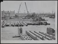Kansas Turnpike - Materials for Fisher Memorial Bridge - looking west at Kansas River.