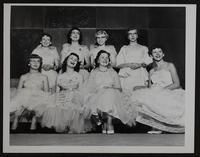 Girl Staters (L to R) (back row) Barbara Jo Blackwell; Charlene Rose Cunard; Judy Ann Aiken; Janice Elaine Collins. (front row) Jonnie Ruth Dunbar; Carol Rene Feese; Noreen Ellen Dick; Joanne Maxine Schwartz.