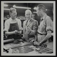 Politicians US Representative Erret P. Scrivener (L to R) Robert; Scrivner; Gene Fewell.