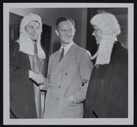 Douglas County officials - Judge Gray Initiation - (L to R) John Stites; Judge Frank Gray; William Palmer, Medicine Lodge.