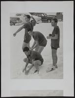 LHS basketball (L to R) Chuck McIntyre; Doyle Schick; Gary Creamer; (crouching) Larry Kelly.