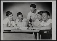 LHS Boys&#39; State (L to R) Raymond Pippert; John Pritchard; Alan Coombs; Alan Robb; Ray Nichols.