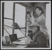 Civil Defense - ground observers corps - Mrs. Frank Turner and Mrs. Charles Caudill.