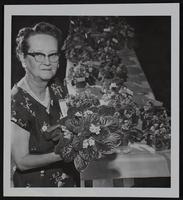 Flowers - African violet show - Mrs. J. A. Dove with display.