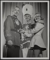 LHS Band - New Uniforms. (L to R) Harold Roberman; Karl Garrett; Marilyn Schubert.