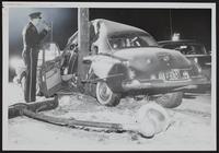 Auto Wrecks - Icy Street causes skid into pole - Driver Carl Swain Anderson - Patrolman Earl Harris.