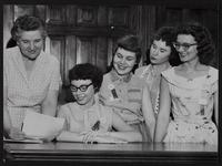 Girl Staters - Clerk of district court Lucille Allison and judges elected - Wanda Ernestine Thompson, Baxter Springs; Dot Dyer, Atchison; Sandra Davis, Sedgwick; Judy Bauersfeld, Wellington.