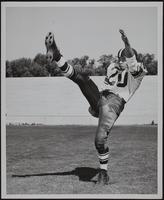 KU Football - Washington state players. A. Cougar Mascot Butch IV. B. Vaughn Hitchcock. C. Tom Gunnari. D. Bob Iverson. E. Gerald Brockey. F. Jim Hagerty.