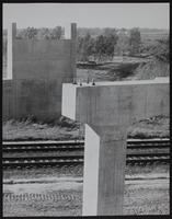 KS Turnpike - Fisher Memorial Bridge view NW over Union Pacific tracks and river completed pier.