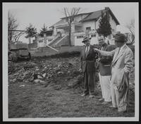 Lawrence Country Club swimming pool construction (L to R) Al Lauter, John Albers, John Chaney.