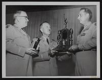 Kansas National Guard - (L to R) Lt. Col. Thomas Francis; Col. Mahlon Weed; Capt. Karl H. Reber.