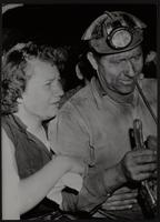 Long wait over. Tears of joy from Barbara Kovalski as her father emerges from mine, rescued from mine cave-in.