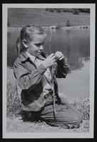 Ann Shulenberger fishing at Potter&#39;s lake.