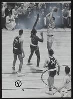 LHS Basketball - 1 - Gordon Abernathy (45) Ottawa's Fred Harder (31) and Marvin Wilson (25); Junior Smith (41) 2 - Abernathy and Wilson Fight for Ball. 3 - Abernathy Recovers ball. 34 unidentified 4 - Abernathy shoots.