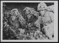 US Marines - 101st Special Infantry Company - (L to R) PFC Everett Cluchey, Eudora; Private Edward Collins, Clout; SFT. J. L. Pacheco, Lawrence.