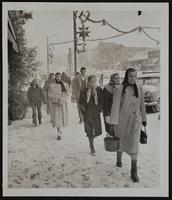 Weather - Christmas Shoppers. 900 block of Mass, Weavers at left.