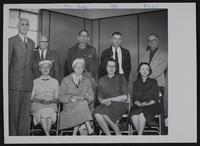 Soil Conservation Bankers award families - Kelvin Hoover, representative of Kansas Bankers Association; Mr. And Mrs. Emil Heck; Perry W. McPheeters; Mrs. W. R. Harbour; Mr. and Mrs. Floyd Ott; Mr. and Mrs. J. C. Maloney.