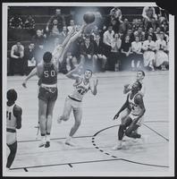 LHS Basketball - vs. McPherson (L to R) Jerry Nelson (50); Doyle Schick (42); Carlton Hamm (34); Dealno Stuckey.