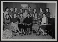 Polio Fund (L to R) Mrs. Wilber Shank; Mrs. Oliver Shields; Mrs. Jack Zimmerman; Mrs. Lyman Wiley; Mrs. Hugh Hines; Mrs. Carl Reuter; Mrs. Clarence Dockery; Mrs. Joe J. Wilson; Mrs. Edwin Goebel. Bottom Row - Mrs. Wiley Mitchell; Mrs. J. R. McKinley; Mrs. H. W. Harding; Mrs. Eugene Doane; Mrs. Jack Maxwell; Mrs. Fred Studbeck, Jr.