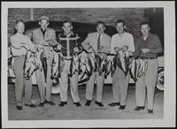 Fishermen (L to R) V. C. Rusty Springer, Cecil Price, Ernie Pulliam, Tom Gerhart, Warren Price, Odell Wiley.
