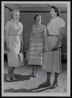 Women&#39;s styles in sportswear (L to R) Mrs. Arvid Jacobson; Mrs. Lewin Goff; Mrs. R. V. Reighard.