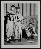 LHS Red and Black Revue - &quot;Lomie at the Bat&quot; skit - (L to R) George Greer; Bob Lohman (Lomie); and Chuck Broadwell.