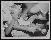 Salk Vaccine - Benny Peine receiving shot.