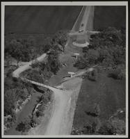 Wakarusa River Aerial view of construction of Gage Ranch Bridge southeast of Lawrence.