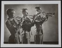 (L to R) Gary Winter, Bob Driscoll, David Hoe of Lawrence High School Band.