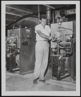 Lawrence Water Plant - Recarbonation machine - Bob Forman, resident engineer.