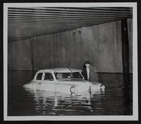 Weather unidentified motorist stalled in Union Pacific Underpass.