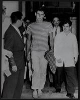 Richard Joseph Merk, Exerter, NH appearing at trial in Havana of charges of violating anti-gangster law.