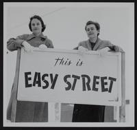 Lawrence streets &quot;Easy Street&quot; and &quot;Shady Lane&quot; held to be undignified by city commission - Mrs. Kenneth Jarvis, (left) and Mrs. Albert Kennett.
