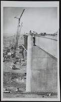Kansas Turnpike - Fisher Memorial Bridge - construction resumes, looking west.