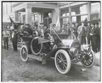 Sam Ziegler with Two Men in His Studebaker - Contestant in The Lyric Cup Run Race