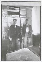 Portrait of Two Soldiers, Hubbard, D, 2, and Friend in Barracks Room, Fort Riley