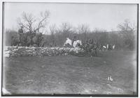 Cavalry School - Group of Officers Riding Over Jump, Fort Riley