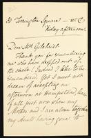 Letter to Mrs. Gilchrist [Anne Gilchrist, n_e Burrows?]