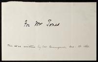 Fragment: Writing sample, "For Mr. Jones"
