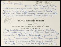 Card to "Dear old Friend" [Mr. Robertson Scott?]